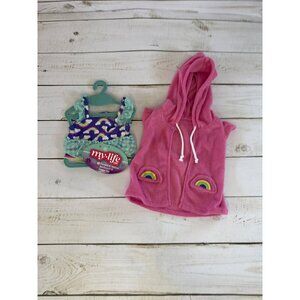 My Life 18” Doll Swimsuit Pink Coverup Purple Rainbow Outfit NWT